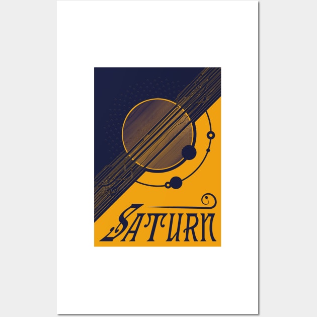 Saturn - Art Nouveau Space Travel Poster Wall Art by Walford-Designs